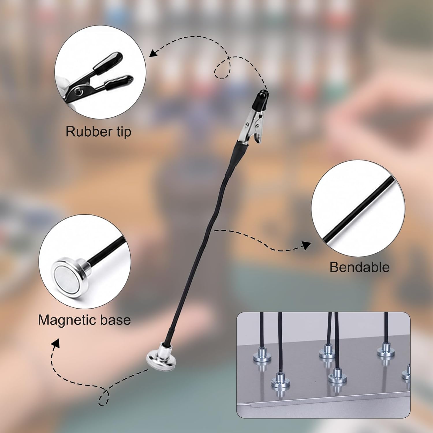 Miniature Painting Handle Set, 360°Rotating Holder for Tabletop Miniatures, Includes Base x 8,Clip x 6, Iron Box x 1, Clay x 1, Ring Palette x 1, Bag x 1, for DND & Scale Models