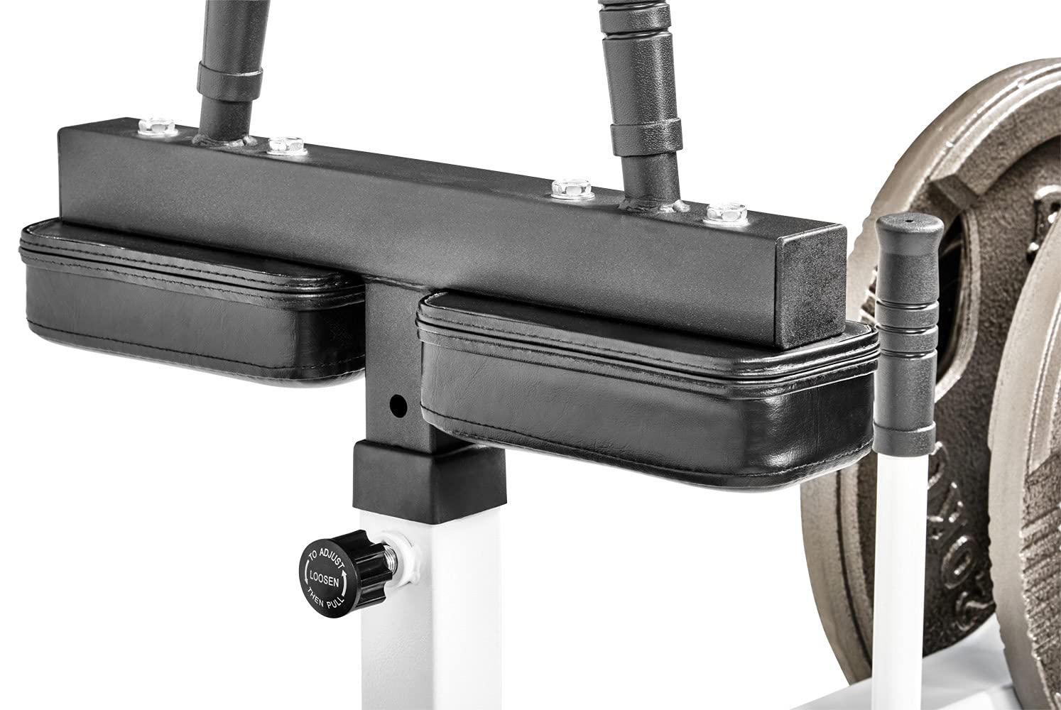 Bad Company Wadenmaschine sitzend I Fitnessgerät für das Wadentraining passend für 30/31 mm oder 50/51 mm Hantelscheiben I BCA-06