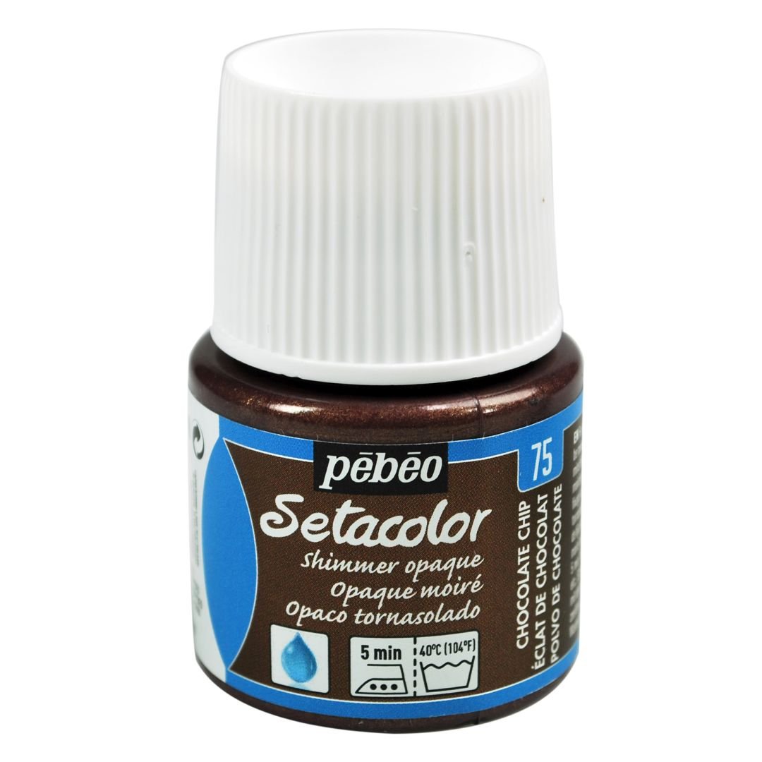 Pebeo Setacolor Fabric Paint - 45 ml bottle - Setacolor Opaque Shimmer Chocolate Chip (75)