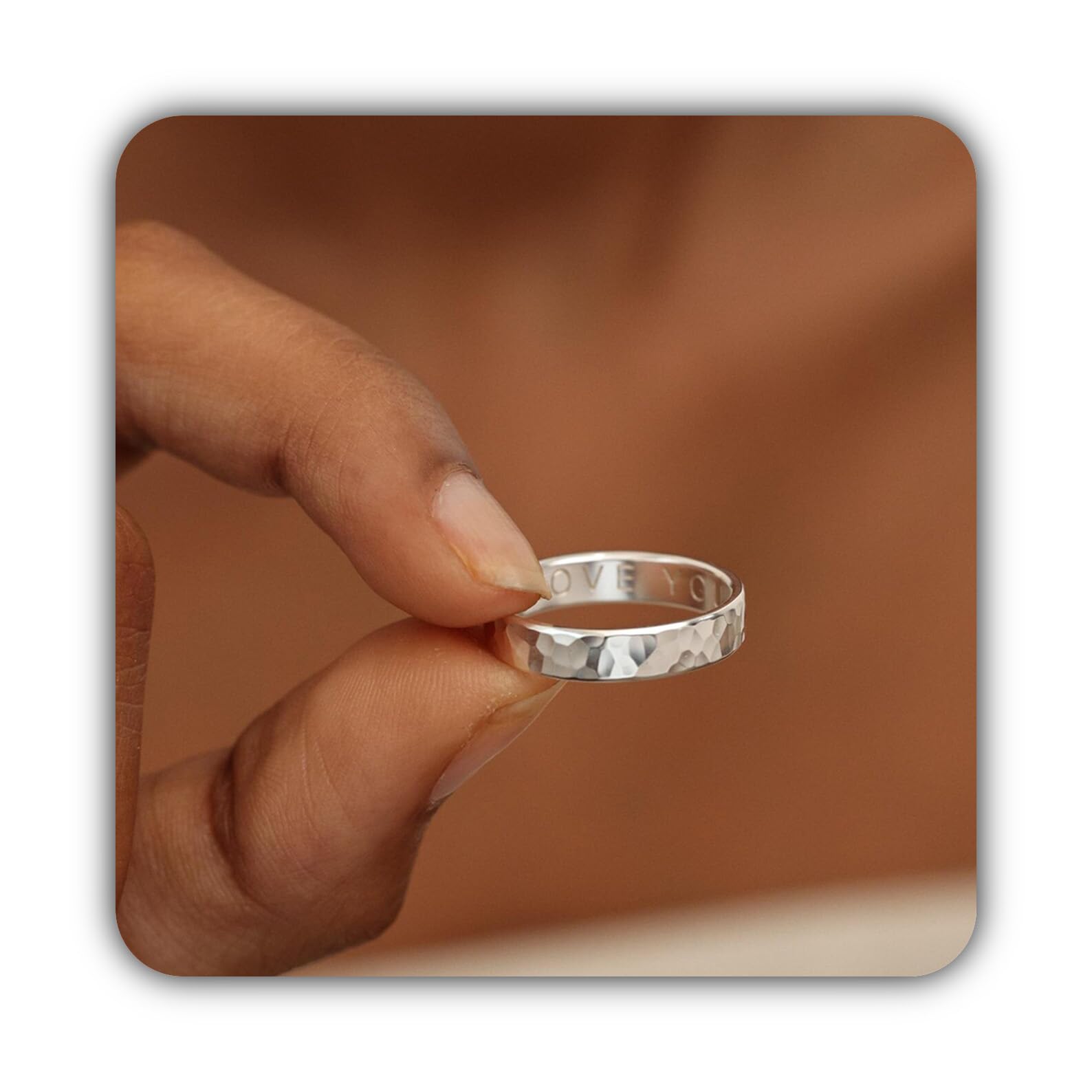 Personalisierter Namensring Sterlingsilber 925 individuell römische Zahl Ring Paar Jubiläum Schmuck Versprechen Verlobung Freundschaft Muttertag handgefertigt
