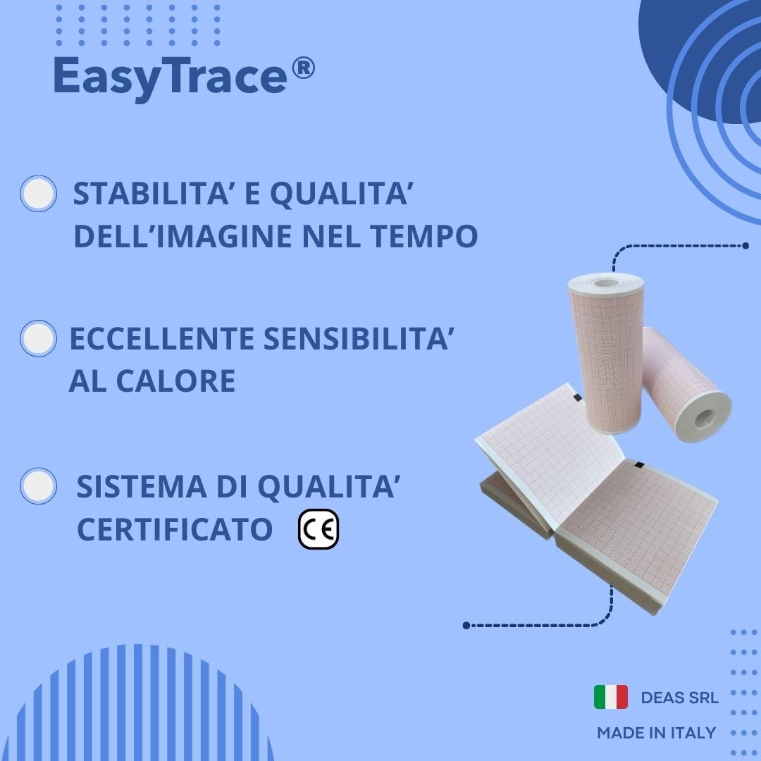 EasyTrace® Confezione 5 pezzi - PACCHI CARTA TERMICA PER ECG MAC 2000, MAC 5000, MAC 5500 HD [MA210280P] FORMATO PACCO: 210 MM X 280 MM X 300 FOGLI