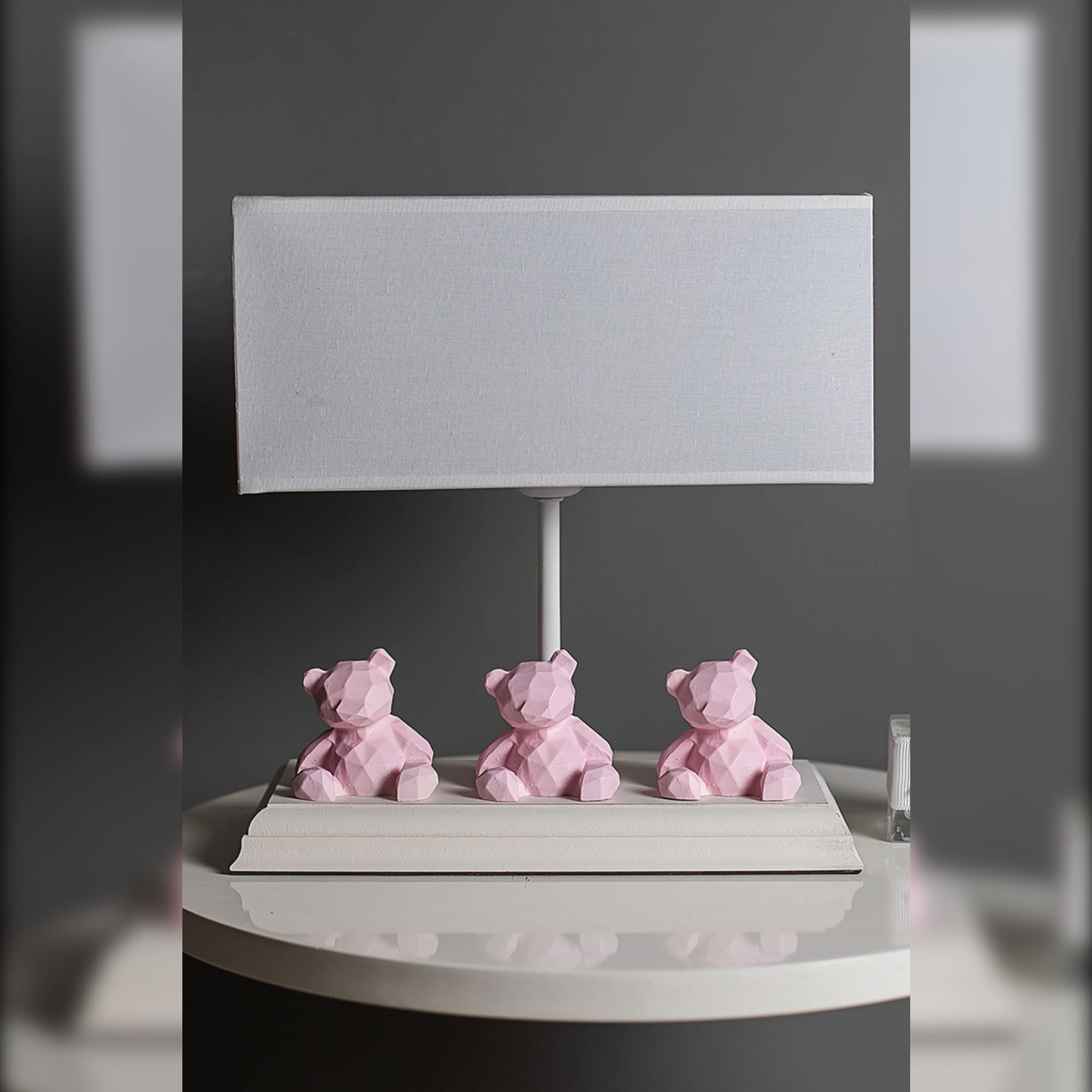 LÁMPARA DE SOBREMESA CON MDF, ROSA, COLECCIÓN VOLGA, 26X12X28, CASQUILLO E 27 MAX 60 W