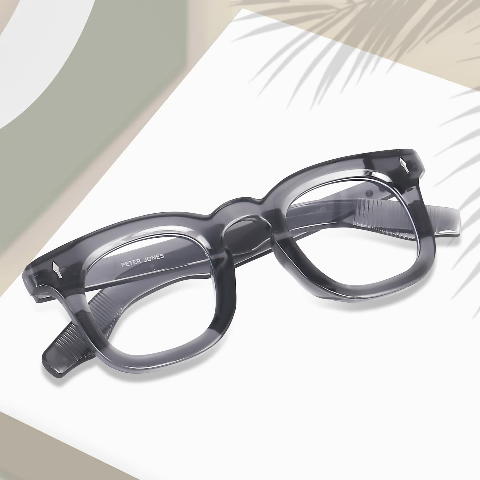 Peter Jones I Zero Power Blue Cut Computer Glasses I Gaming Glasses I UV Protected & Blocks Harmful Rays I Grey Color I Men & Women I Medium/Large Square 3819FGT - Image 2 thumbnail