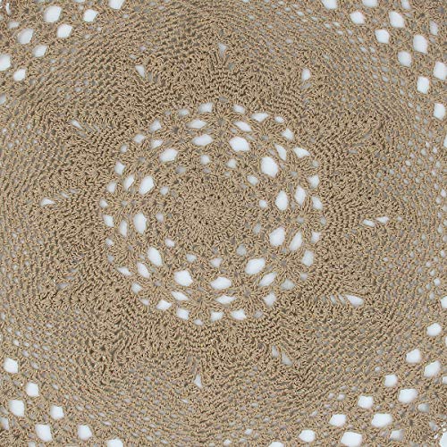 kilofly Handmade Crochet Cotton Lace Table Sofa Doily, Waterlily, Brown, 22 inch, 22 inches - Image 3