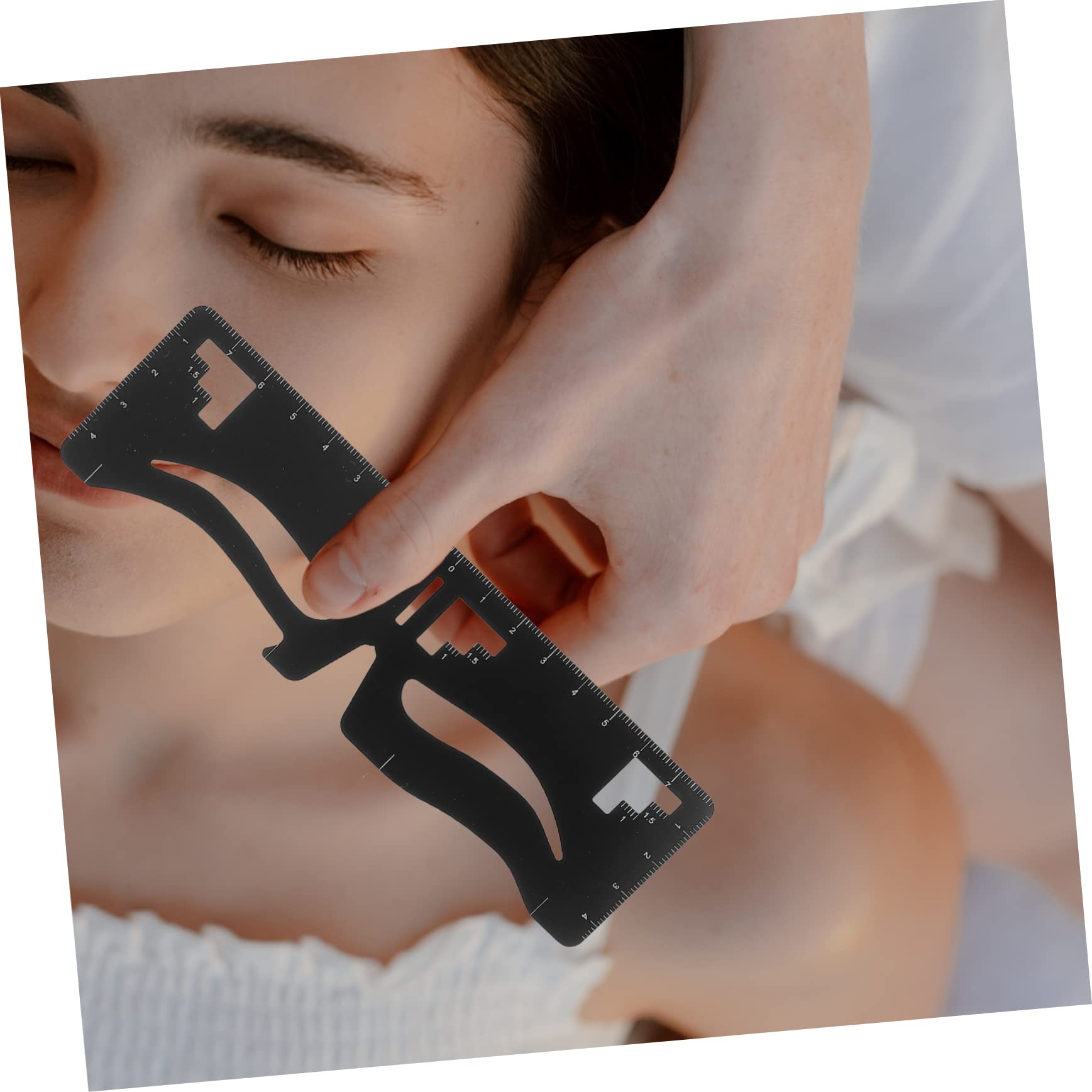 Housoutil 6pezzi Ruler Per Sopracciglia Posizionamento e Stencil Riutilizzabili Per Makeup Principianti e Professionisti