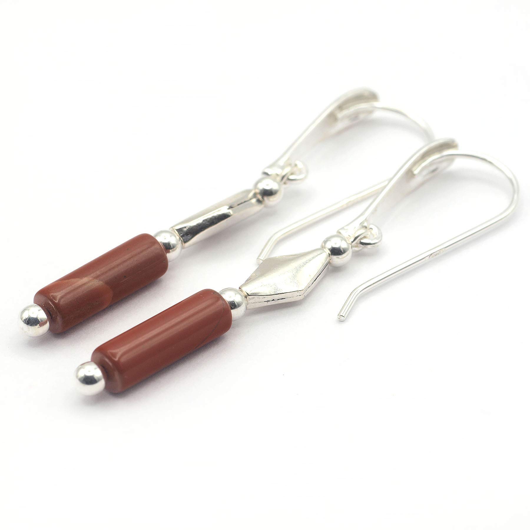 Pendientes Jaspe Rojo y Plata 925