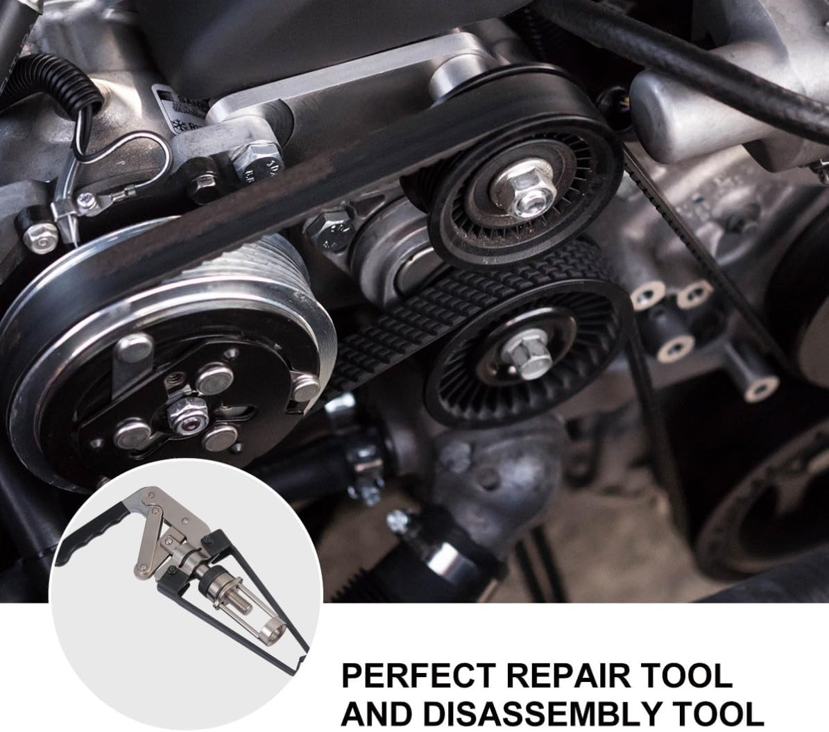 Overhead Spring Compressor Tool for Removing and Keeping Engine Valve Stem Seals, Sturdy Carbon Steel Construction, Suitable for Ohv Engines, Silver Finish