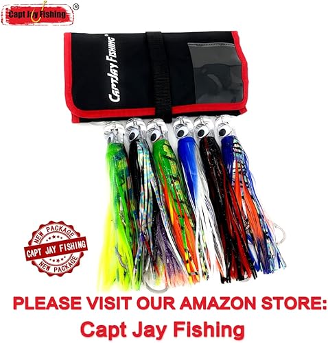 Miniatura 2 de Señuelo de trolling (9 pulgadas), paquete de 6 unidades  8 unidades de señuelo de pesca de pesca de trolling offshore Big Game para Marlin Tuna Mahi