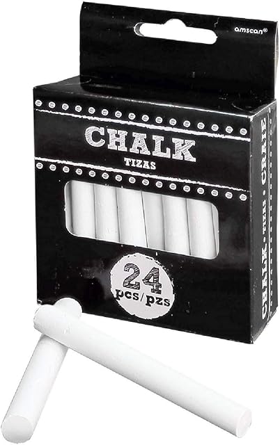 amscan 10022325 White Chalk Party Accessory-24 Pcs, 24 Count (Pack of 1)
