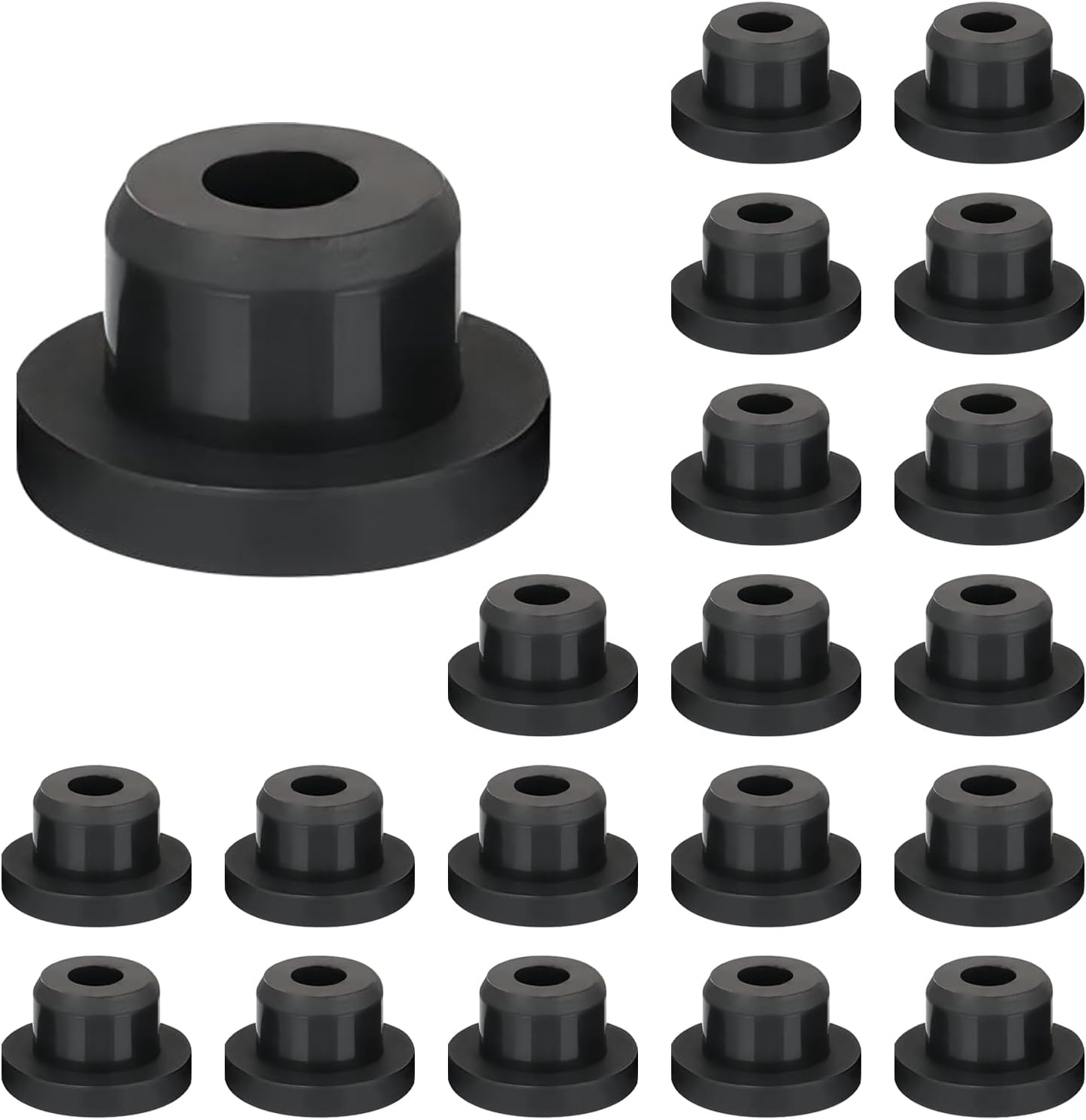 QRITY 20 PCS Silicone Plug, T Shaped Hollow Silicone Stopper Hole Plugs, Round Hole Flexible Stoppers for 15mm Hole