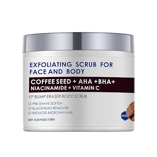 KP Bump Eraser Body Scrub con 10% AHA BHA para cabello encarnado, queratosis pilaris, tratamiento de golpes, exfoliante corporal exfoliante facial