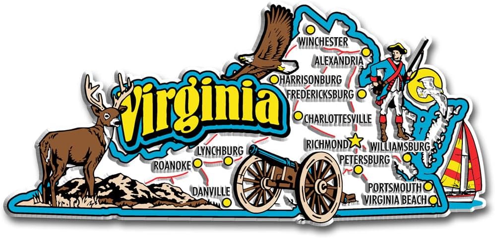 Virg ia Jumbo State Magnet by 5.1" x 2.4", Collectible Souvenirs