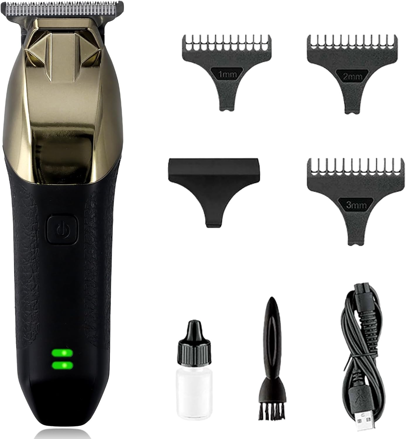 Professionele tondeuse, USB-oplaadbare tondeuse met 3 geleidekammen (1 2 3 mm), draadloze elektrische kapselmachine, haarknipset voor mannen, kinderen en gezinsgebruik