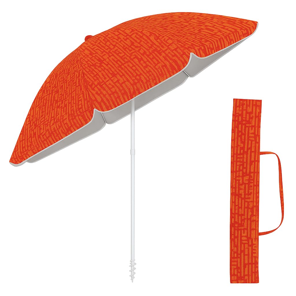 Ombrellone Da Spiaggia 180CM Grande Ombrellone Bastone Ø32 Mm Anti Uv 50+ Inclinabile 30°Ombrello Parasole Da Esterno Con Palo Inclinabile In Alluminio Ombrellone Portatile Con Sacca In Tessuto
