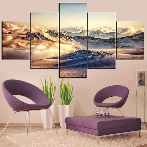 Vista 186 de Paisaje de 5 piezas pintura sobre lienzo