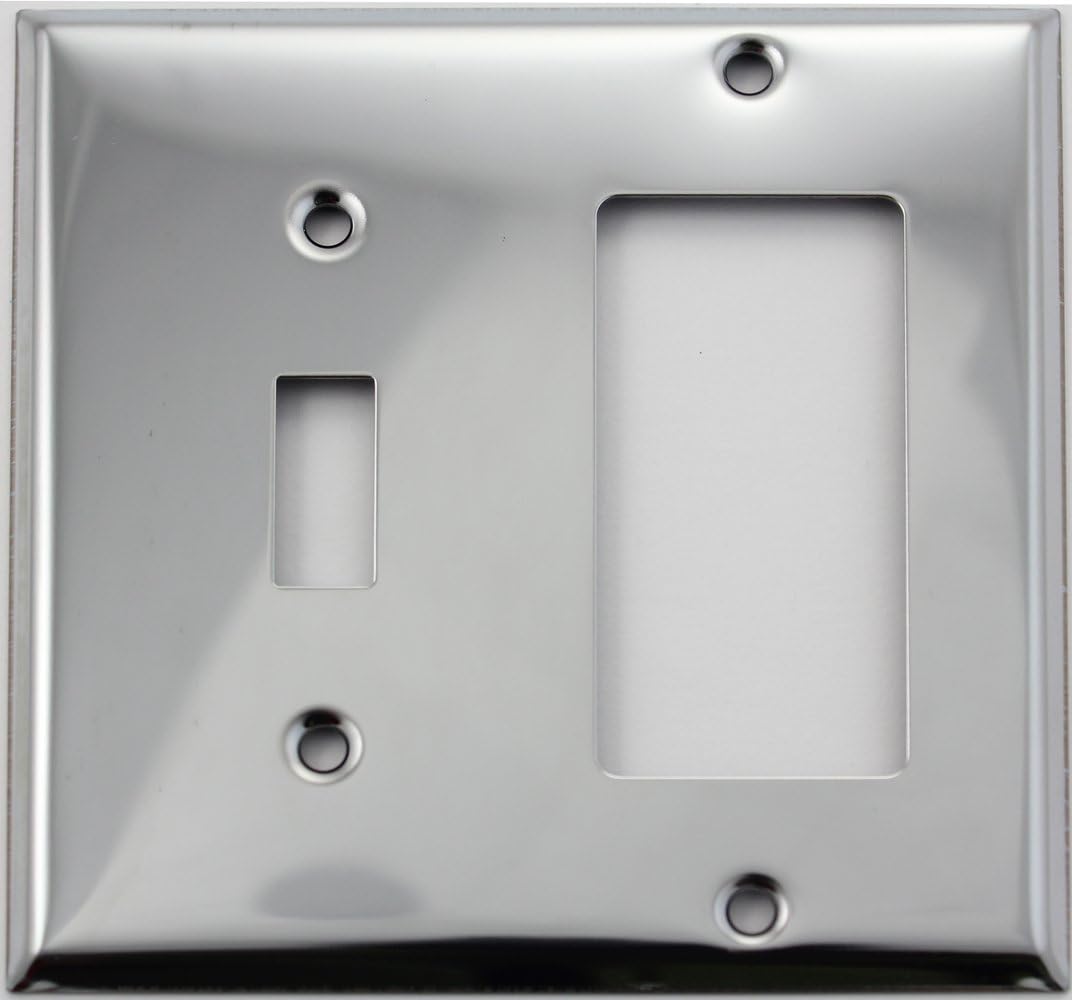 Stainless Steel 2 Gang Wall Plate - 1 Toggle 1 GFI/Rocker