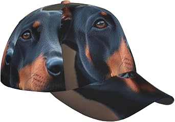 Doberman Pattern Baseball Cap Unisex Adjustable Baseball Hats for Sports Outdoor Black, Black, One size