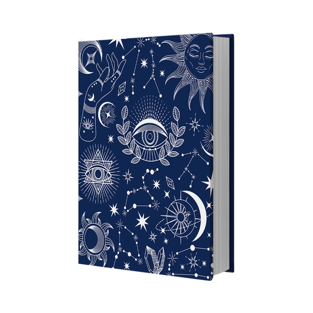 NBEADS Moon Phase Book Cover, Stretchy Fabric Book Sleeve Elastic Reusable Book Protector for Hardcover Textbooks Paperback, up to 20.6 x 27.4cm