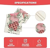 Vista 6 de Artoid Mode Camino de mesa de San Valentín con corazones de eucalipto rosa, decoración de mesa de comedor para decoración de fiesta del hogar, 13 x