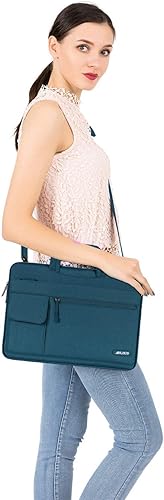 Miniatura 2 de MOSISO - Maletín con bandolera, para laptop (poliéster) Verde azulado profundo,Verde (Mint Green),azul (Airy Blue),Verde militar,Rosa bebé,Negro