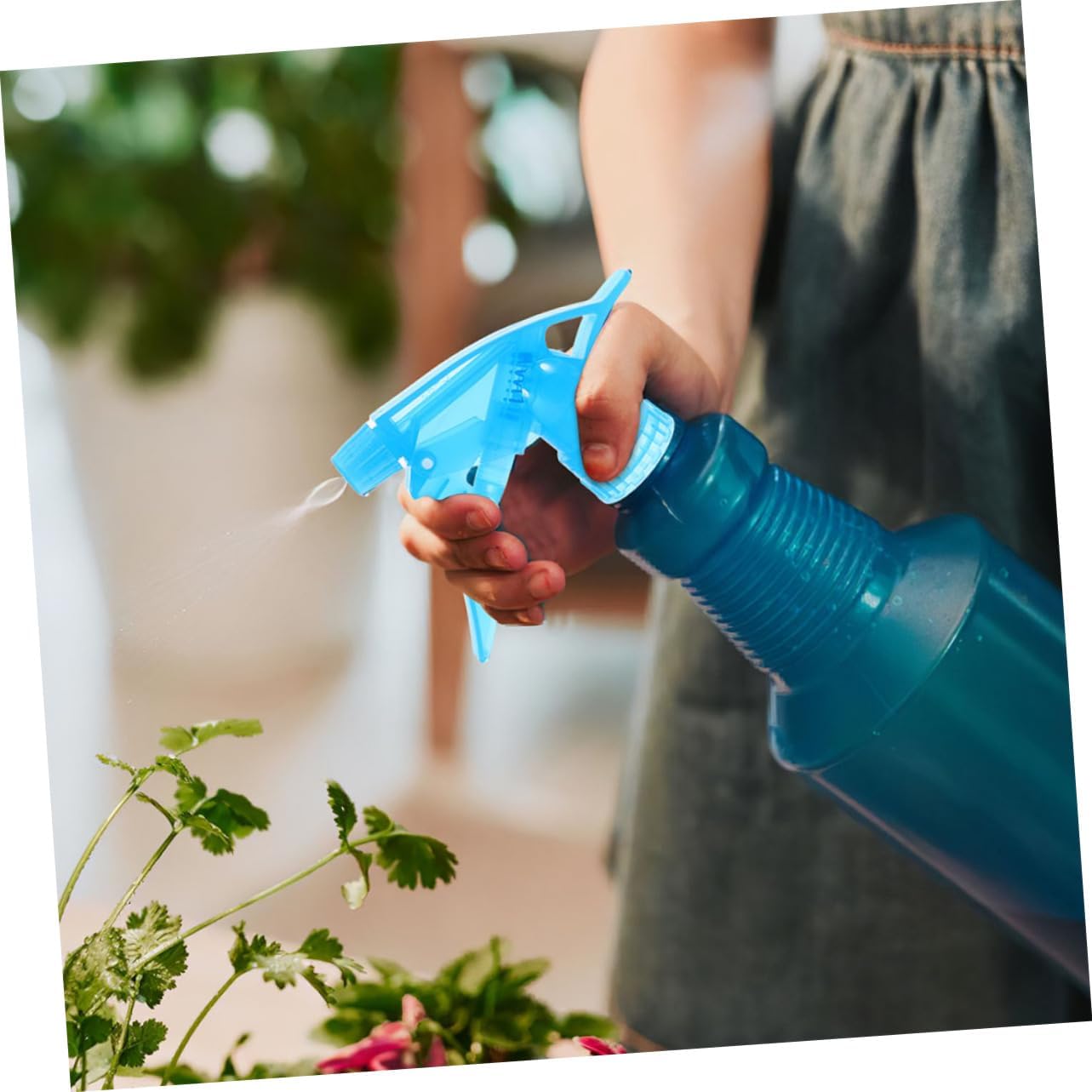 POPETPOP 6pcs Thickened Plastic Garden Sprinkler Nozzles Uniform Spray Watering Can Heads for Balcony Plants Flowers Lightweight Easy Replacement Blue Dual-core Design