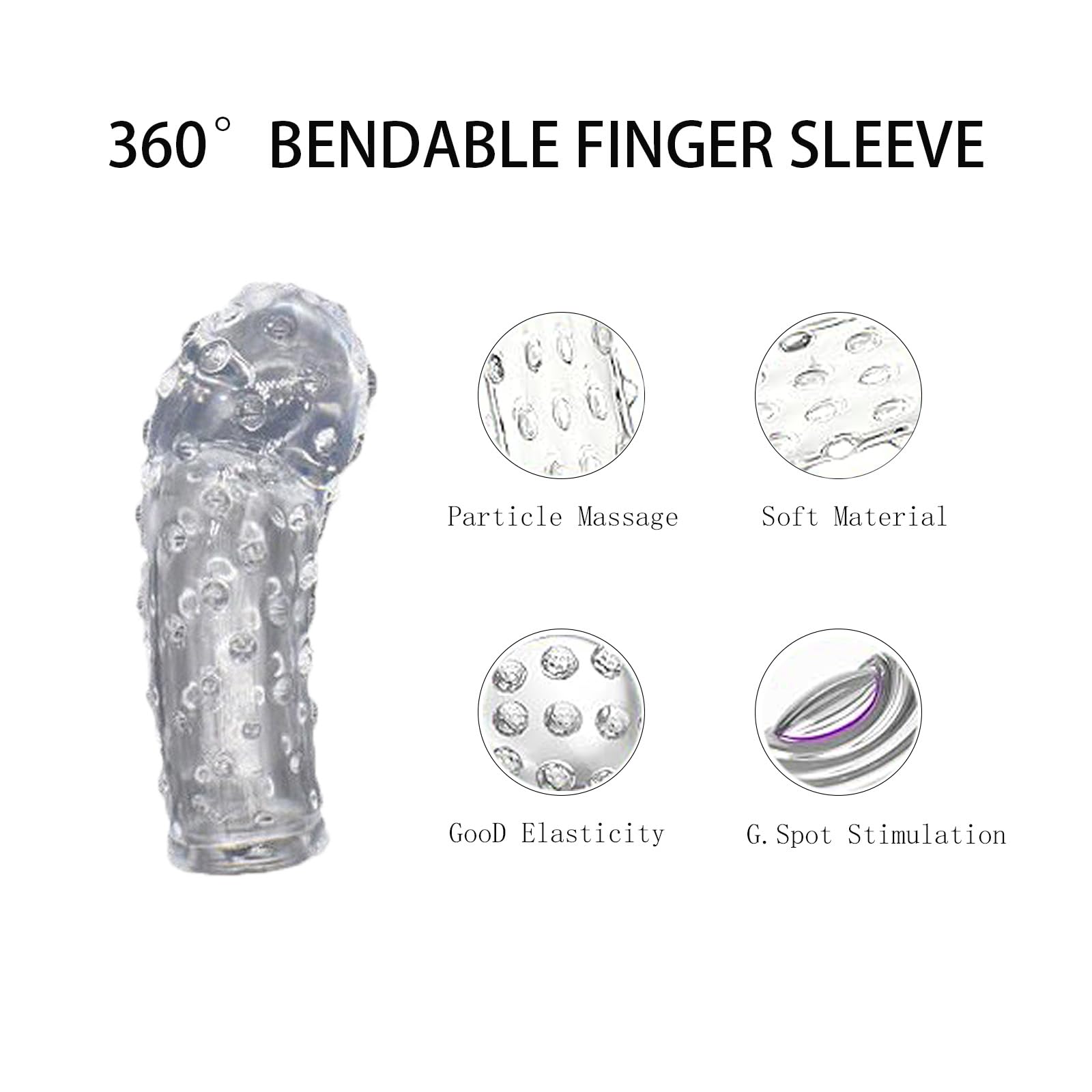 Manicotti per Dita Punto G 4 Pezzi, Manicotti per Massaggio alle Dita Giocattoli Sessuali, Copertura per Dita Impermeabile Sex Toys per Coppie, Trasparente