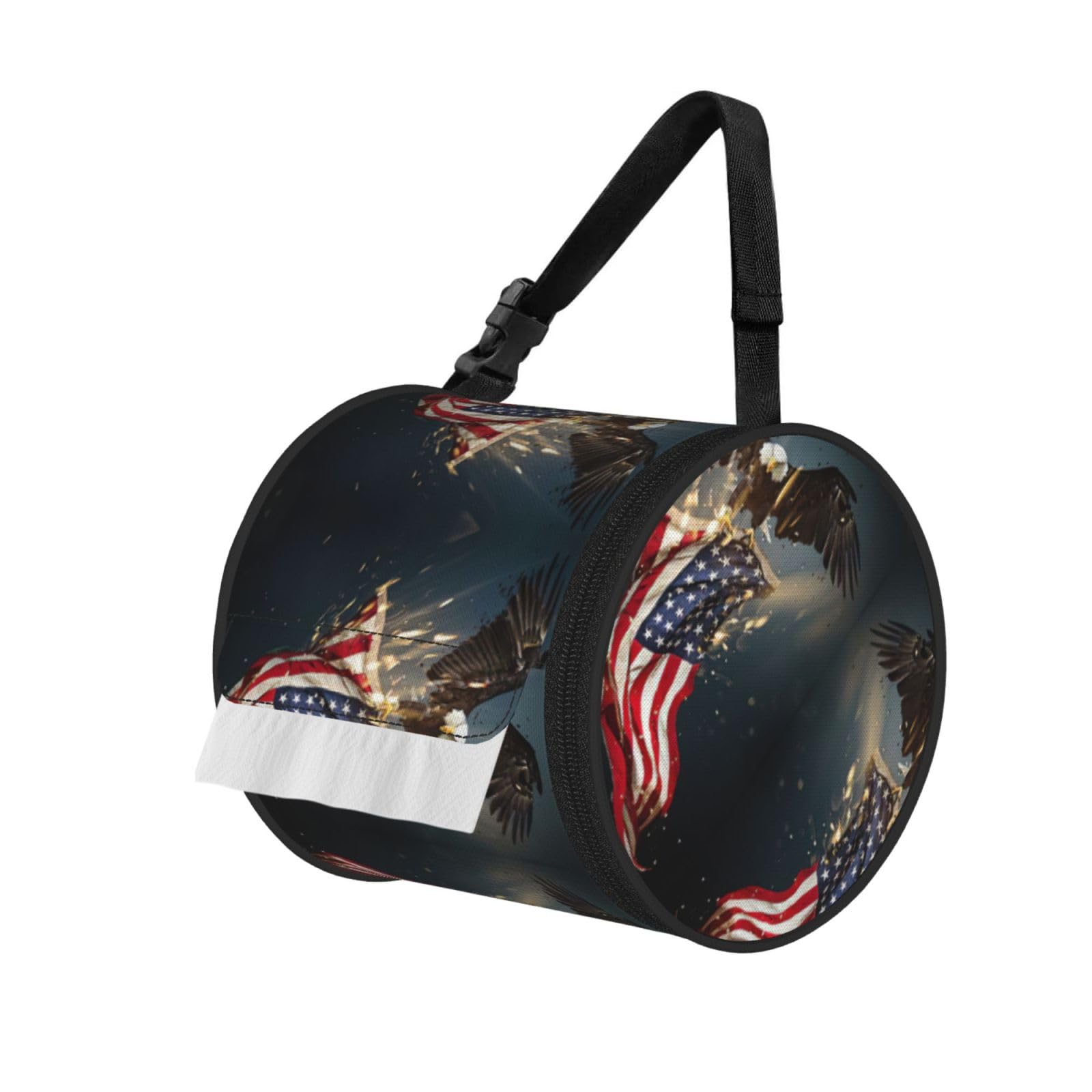 North American Bald Eagle Print Fashion Tissues Organizer Box, Hanging Tissue Holder For Purse Coins For Car Office Daily Outing