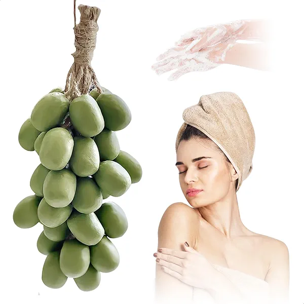 Handmade Bar Soap, Natural Solid Soap | Grape Bunch Shape Grape scent | for Men and Women, Hand & Body & Face Wash -Green