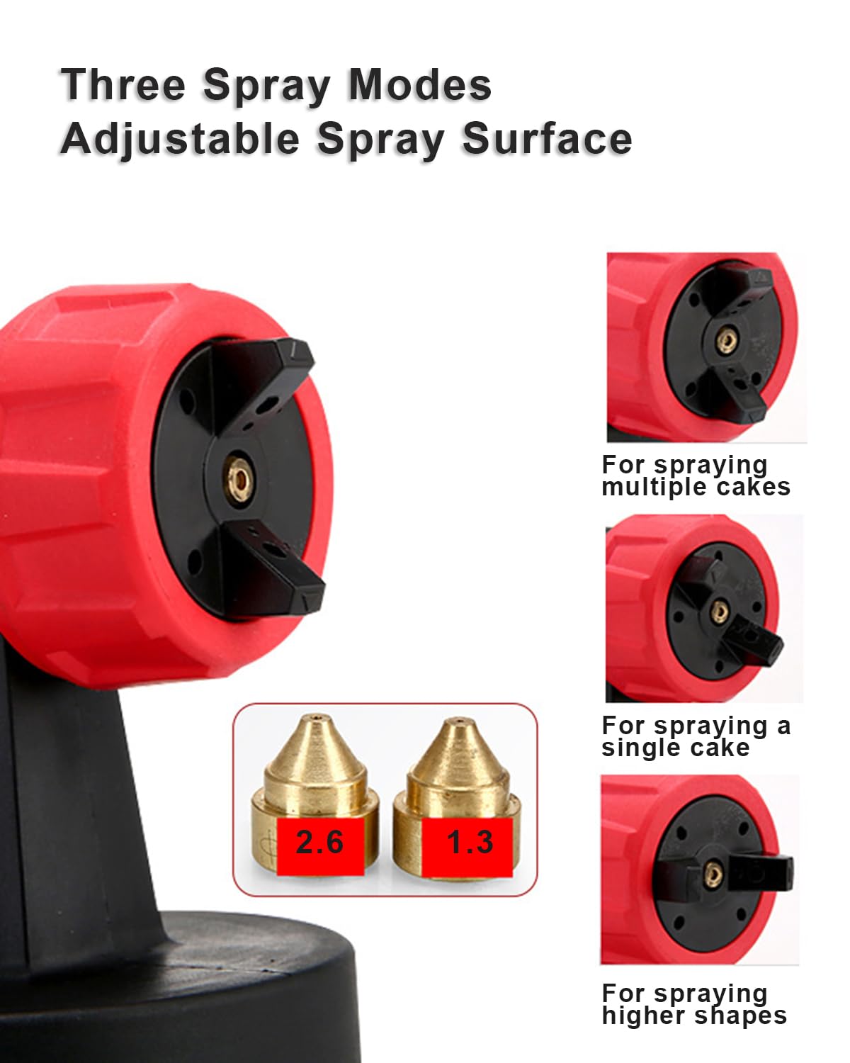 Pistola a Spruzzo per Cioccolato Da 800 W per Torte, Pistola a Spruzzo per Colorare Aerografo per Torte Fai Da Te Con Ugelli Da 1,3 mm, 2,6 mm, Per Pasticceri, Pittori
