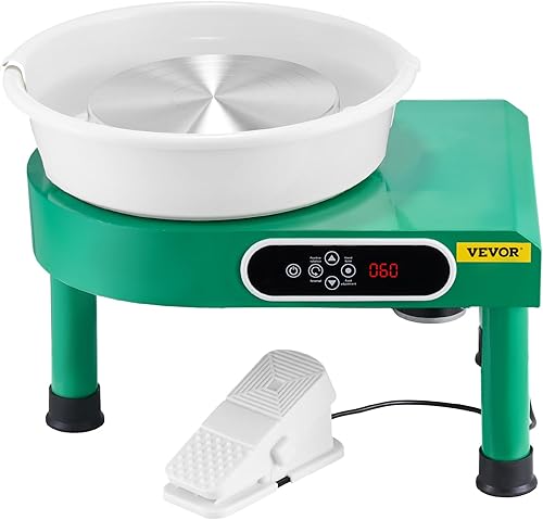 Miniatura 9 de VEVOR Rueda de cerámica con pantalla táctil LCD de 10 pulgadas, máquina formadora de rueda de cerámica eléctrica de 350 W, herramientas de escultura