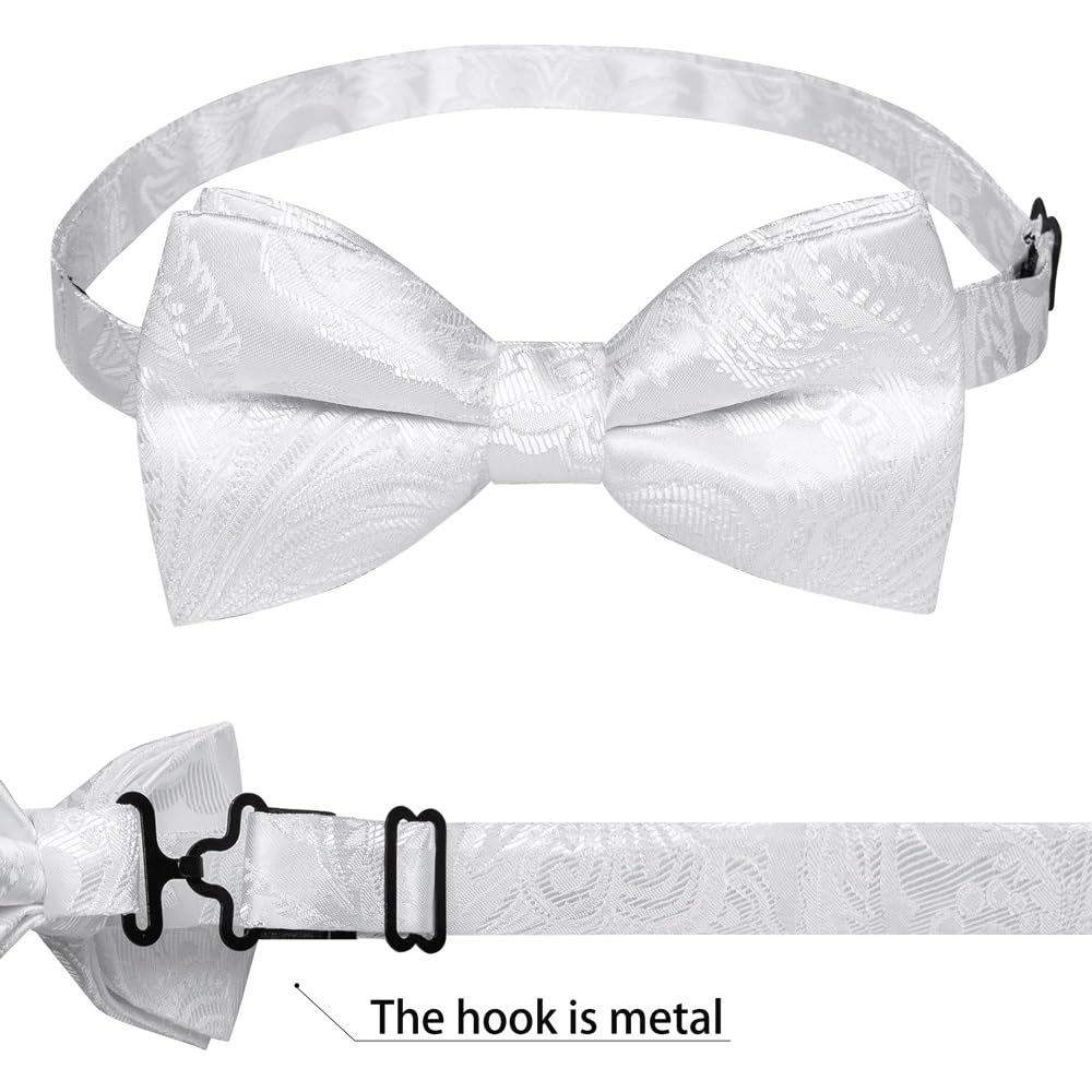 Pajarita con Joya para Boda, para Hombre, con Nudo para Negocios, Juego de pañuelo (Gris Claro)