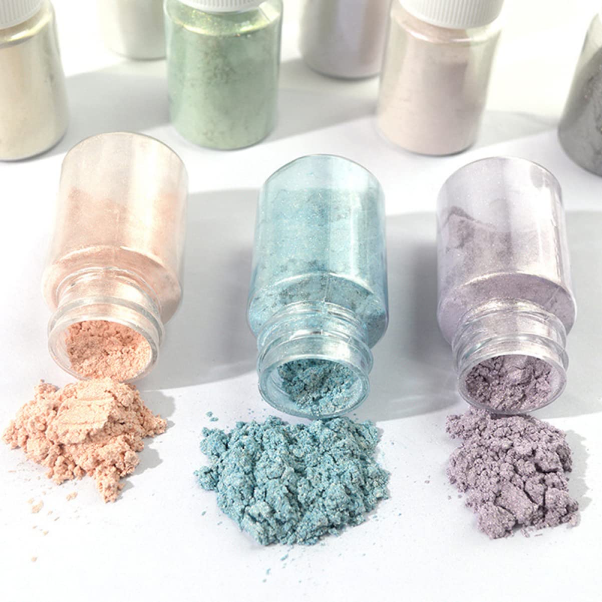LALAFINA 27piezas Polvo De Mica Para Resina Epóxica Pigmentos Cosméticos Para Manualidades Iridiscentes Para Jabones y De Baño Seguro Para Uso Piel