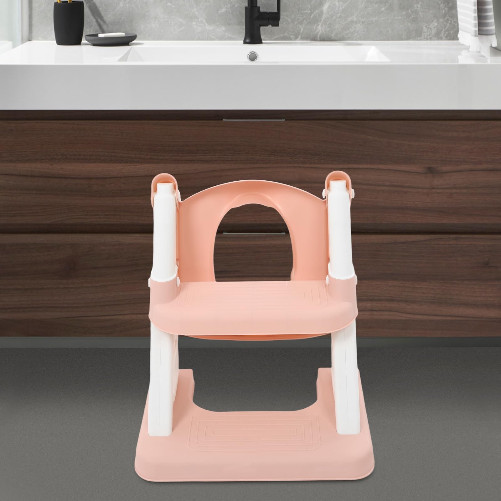 Siège de toilette pour enfants, avec escalier et poignées, hauteur réglable, pliable, pour enfants, garçons, filles, bébés