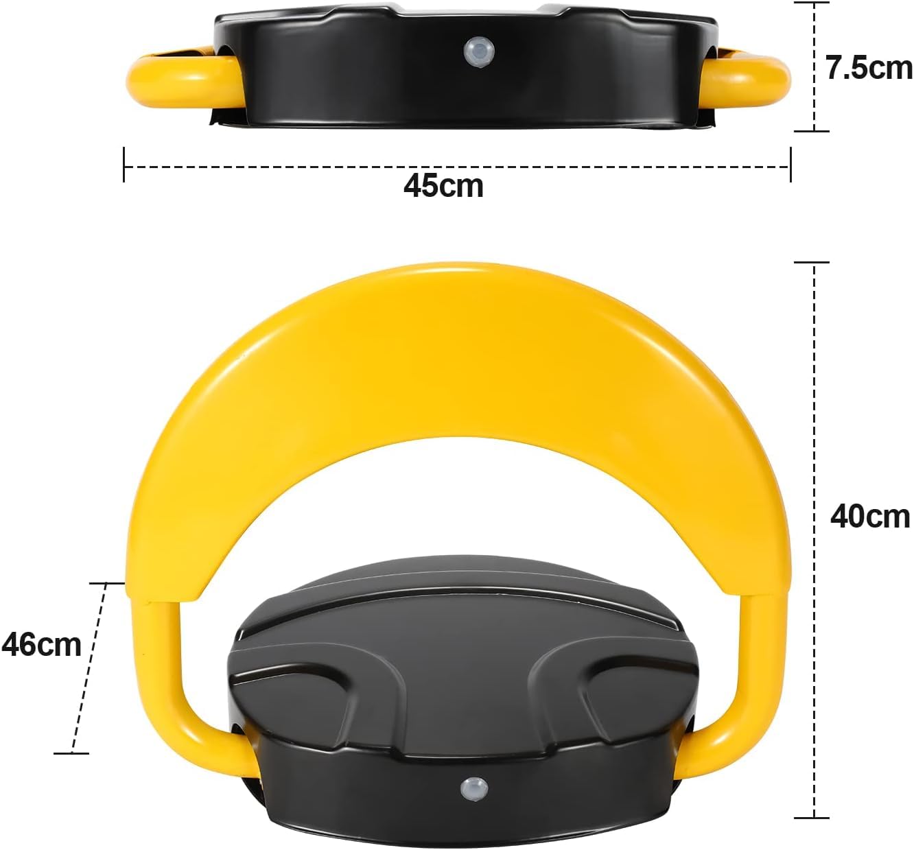 Barriere de parking, barriere parking avec 2 télécommande, barrière de parking pliable, arceau parking électrique, indice de protection IP67, anti-collision à 180°, panneau d'avertissement