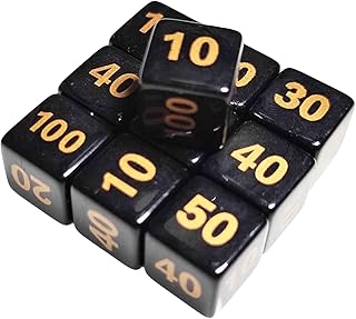 Vaveren Conjunto de dados 10x, Conjunto de dados de jogo de vários lados em acrílico, Conjunto de dados poliédricos de acrílico de seis lados de 14 mm para