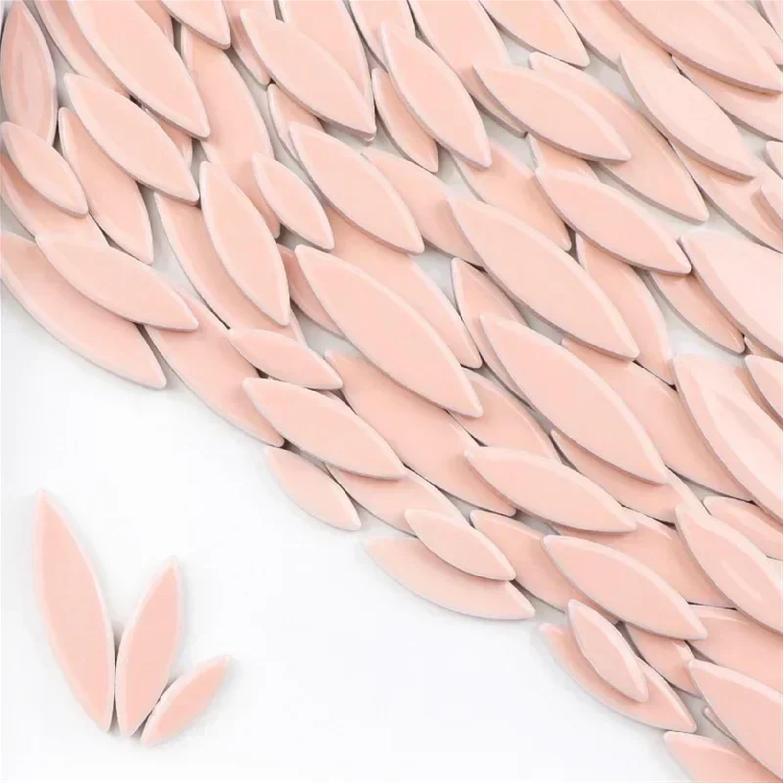 Mtadsbkfp Pink Mixed Colour Stained Glass Mosaic Tiles, Ceramic Willow Leaf Mosaic Tiles Kit Multicolor 4Mm Thick 510G 18Oz(Pink)