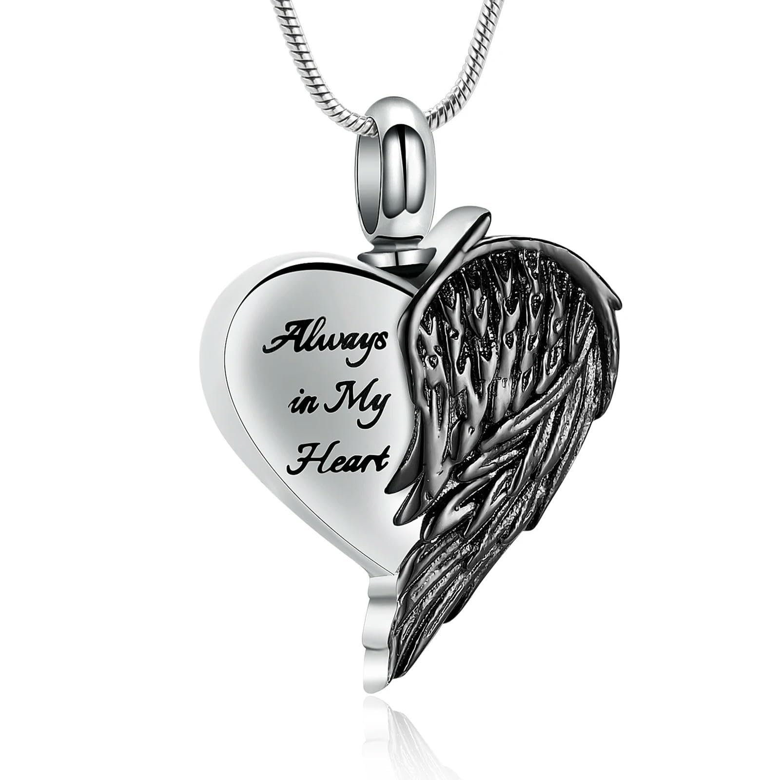 Bijoux pour les cendres toujours dans mon coeur pendentif ailes d'ange