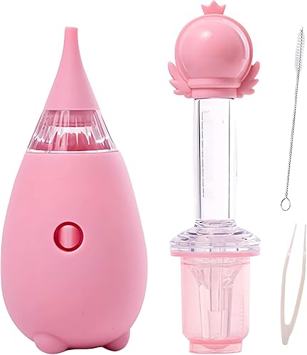 Aspirador nasal de silicona para bebés y jeringa de alimentación oral, juego de lactancia para bebés con caja de recolección