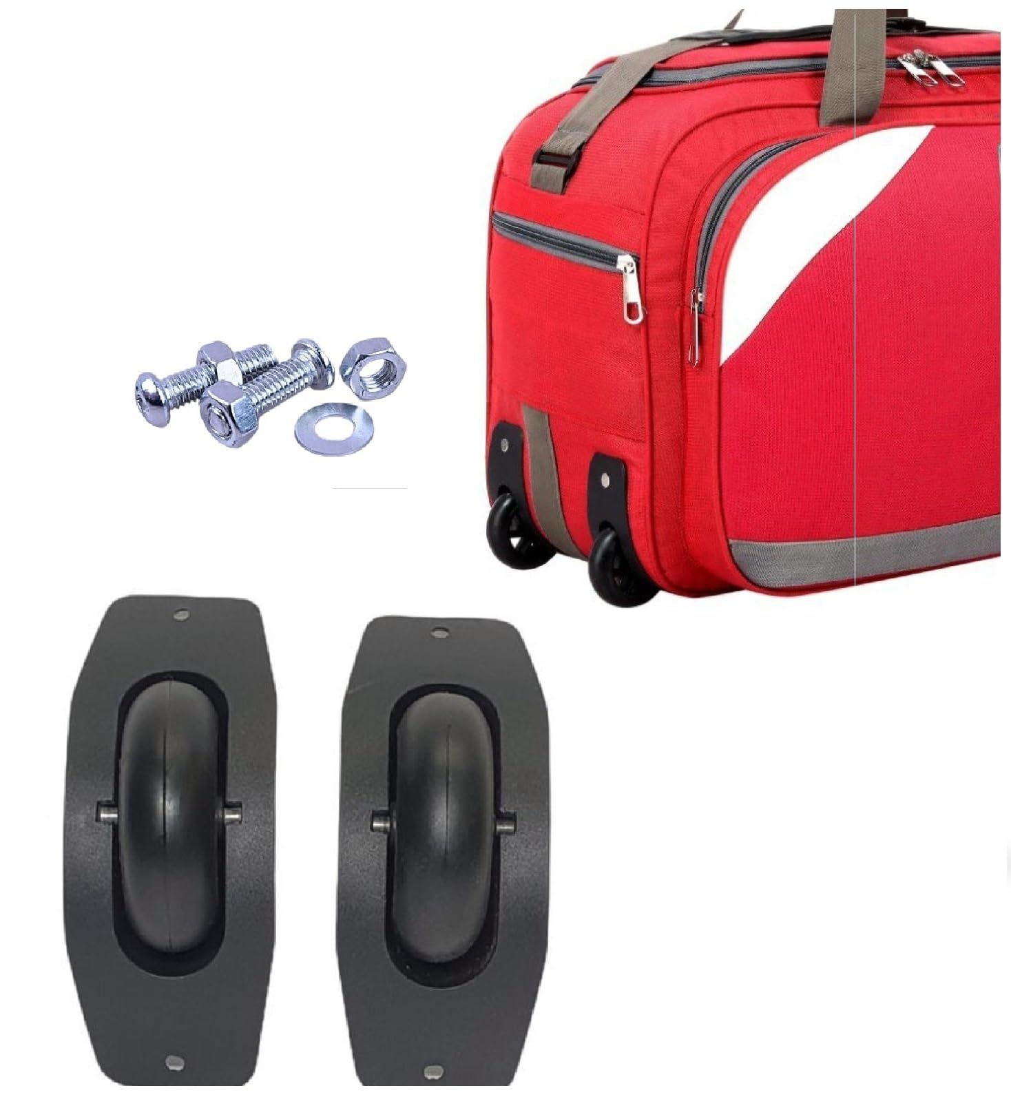 myviradi repair replacement luggage bag daffal wheel for trolley for luggage parts spare strap black wheel (2 pcs, 1set) (wheel set 1)