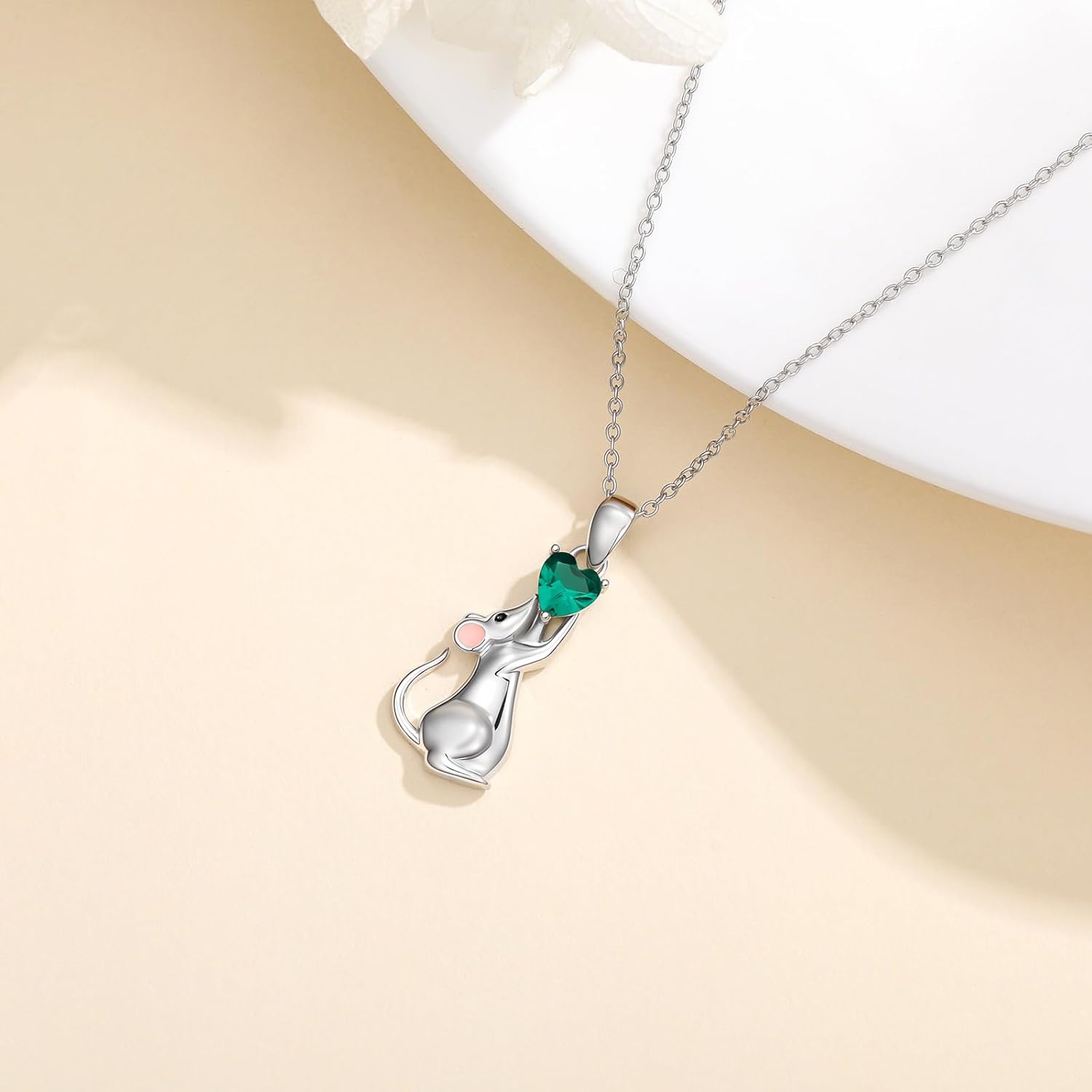LONAGO Animal Necklace for Women 925 Sterling Silver Cute Duck Snail Mouse Chicken Monkey Pendant Necklace for Gifts