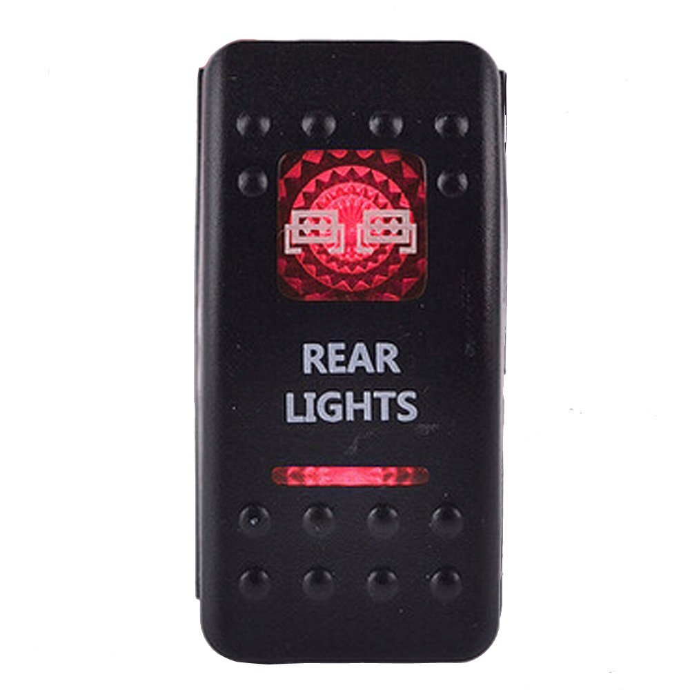 Mintice Auto 12V 20A LED Rosso Luce Pannello Momentaneo Interruttore Bilanciere Pulsante Corno Clacson Cruscotto Impermeabile Camion 5Pin Horn Light