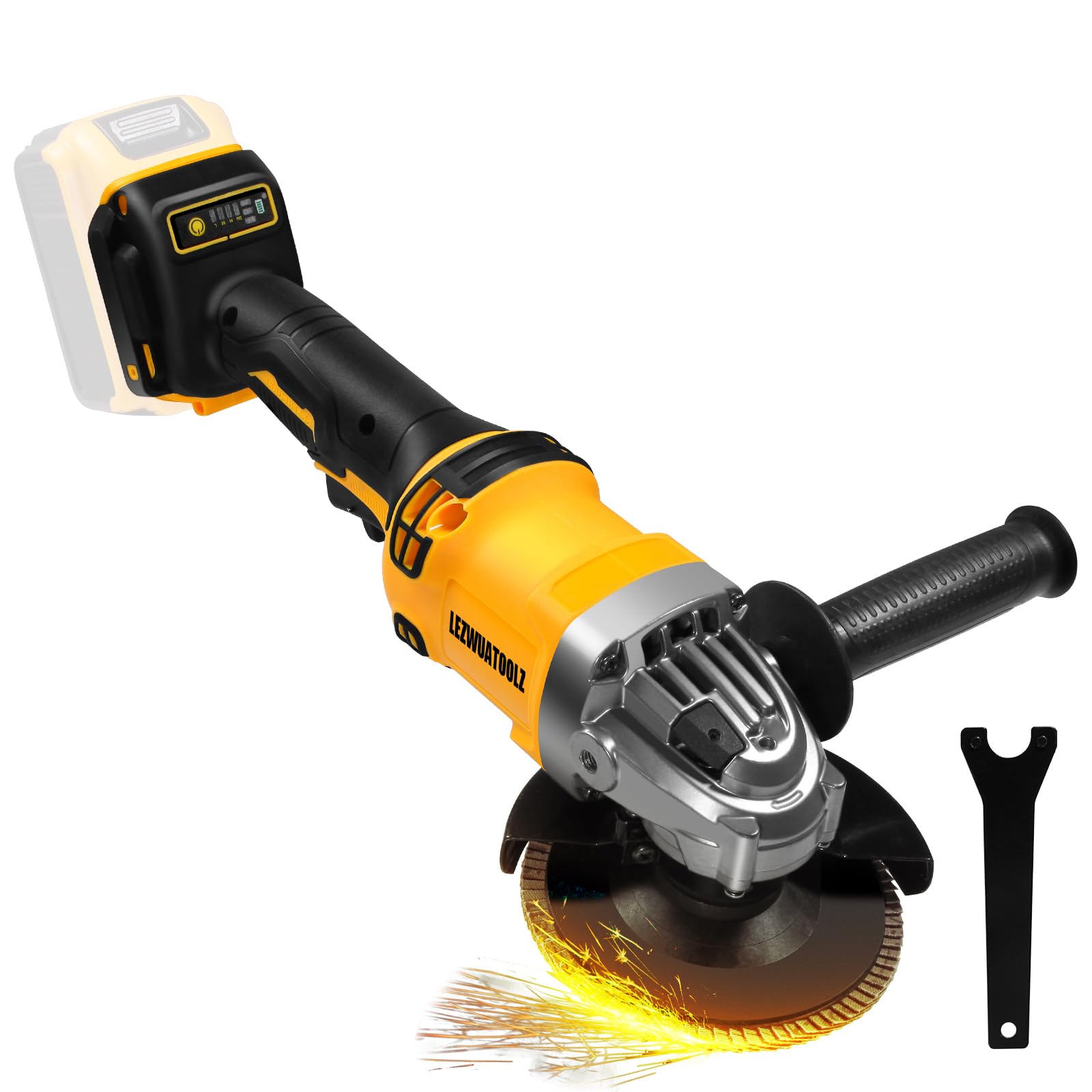 Cordless Angle Grinder fit Dewalt 20V Battery (No Battery), 4-1/2-Inch, Brushless Motor Angle Grinder with Grinding Wheels and Auxiliary Handle for Cutting, Griding, Polishing and Carving
