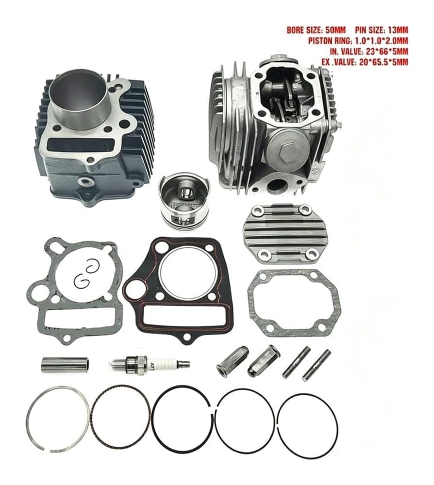 Kit cilindro da 50 mm e gruppo testata di ricambio for Pocket Bike C100 ECO100 Motore Moto Scooter Ciclomotore