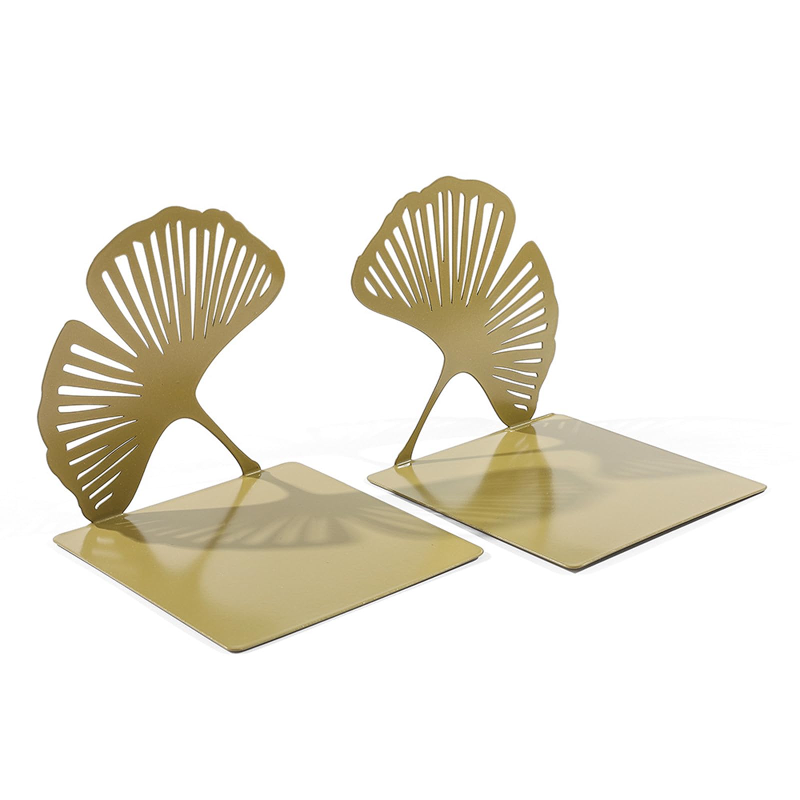 2Pcs Hollow Book Ends For Shelves Heavy Duty Metal Bookends Leaf Bookends Desk Book Ends Decorative Book Stopper