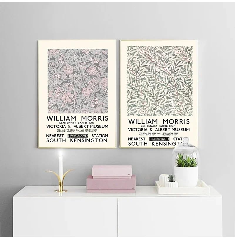 LTjiajuypd William Morris London Underground Wall Art Minimalista Stampa su Tela Dipinti Poster per Soggiorno Arredamento Moderno per la Casa (70x100cm-2 pezzi)
