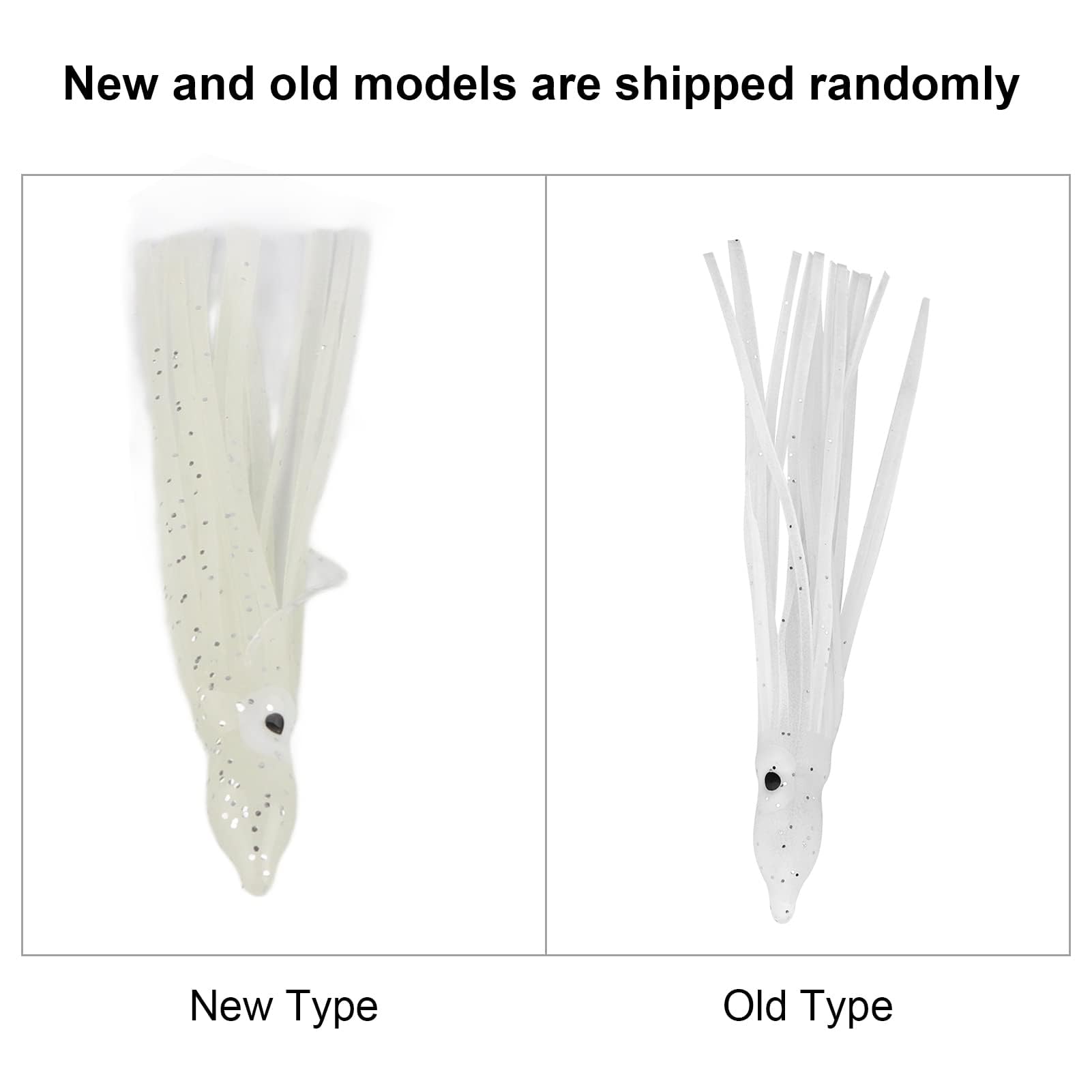 Alomejor 10Pz/Borsa Richiamo di Pesca in Gomma Mini-Size Calamari Forma Polpo Esca per Attrezzi da Pesca All'aperto