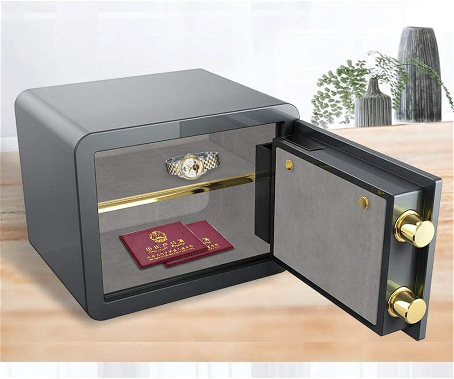 Box Household Small 40cm Fingerprint Password Anti-Theft All-Steel in-Wall Key-Free Opening for Home and Office Safe