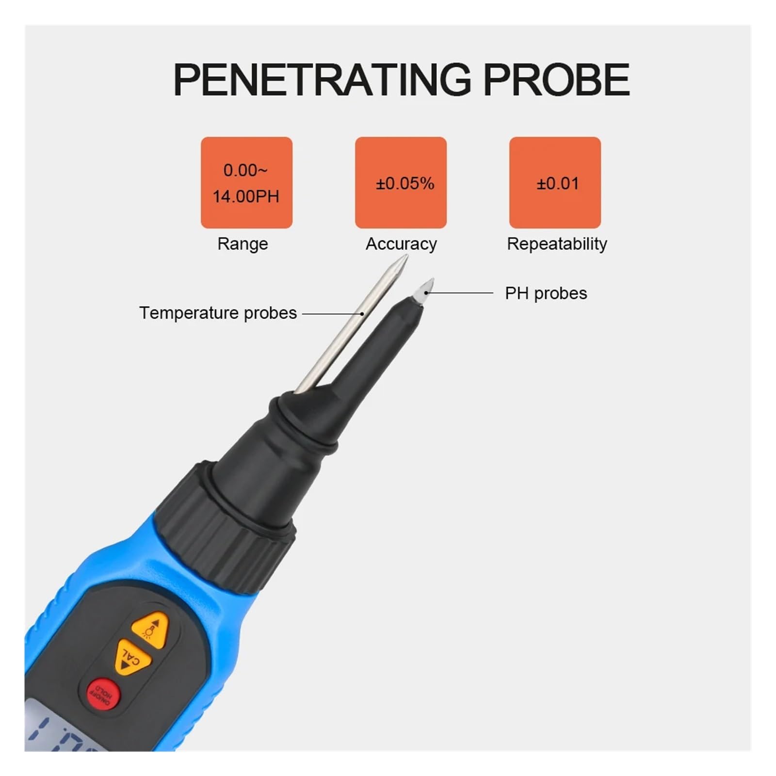 Misuratore Di PH A Penna Penetrante Acidimetro For Pasta Carne Rilevatore Temperatura Tester For Alimenti Semisolido Acidità Misurazione Accurata