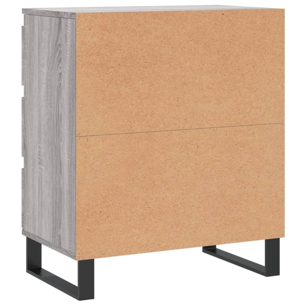 Buffet gris Sonoma 60 x 35 x 70 cm en bois avec pieds en fer – Meuble durable pour espace de rangement et accessoires de maison, surface résistante à l'humidité, commode stable