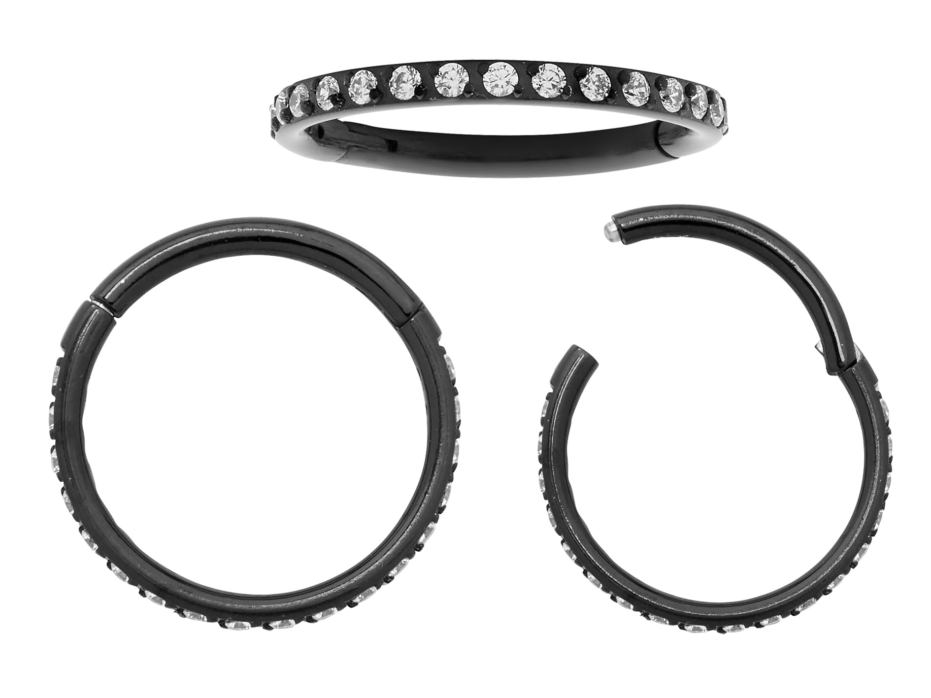 365 Sleepers G23 Anillo de segmento con bisagras de gema unisex de titanio Helix Tragus Septum Clicker Nariz Labio Aro Pendiente Piercing para el cuerpo Joyería